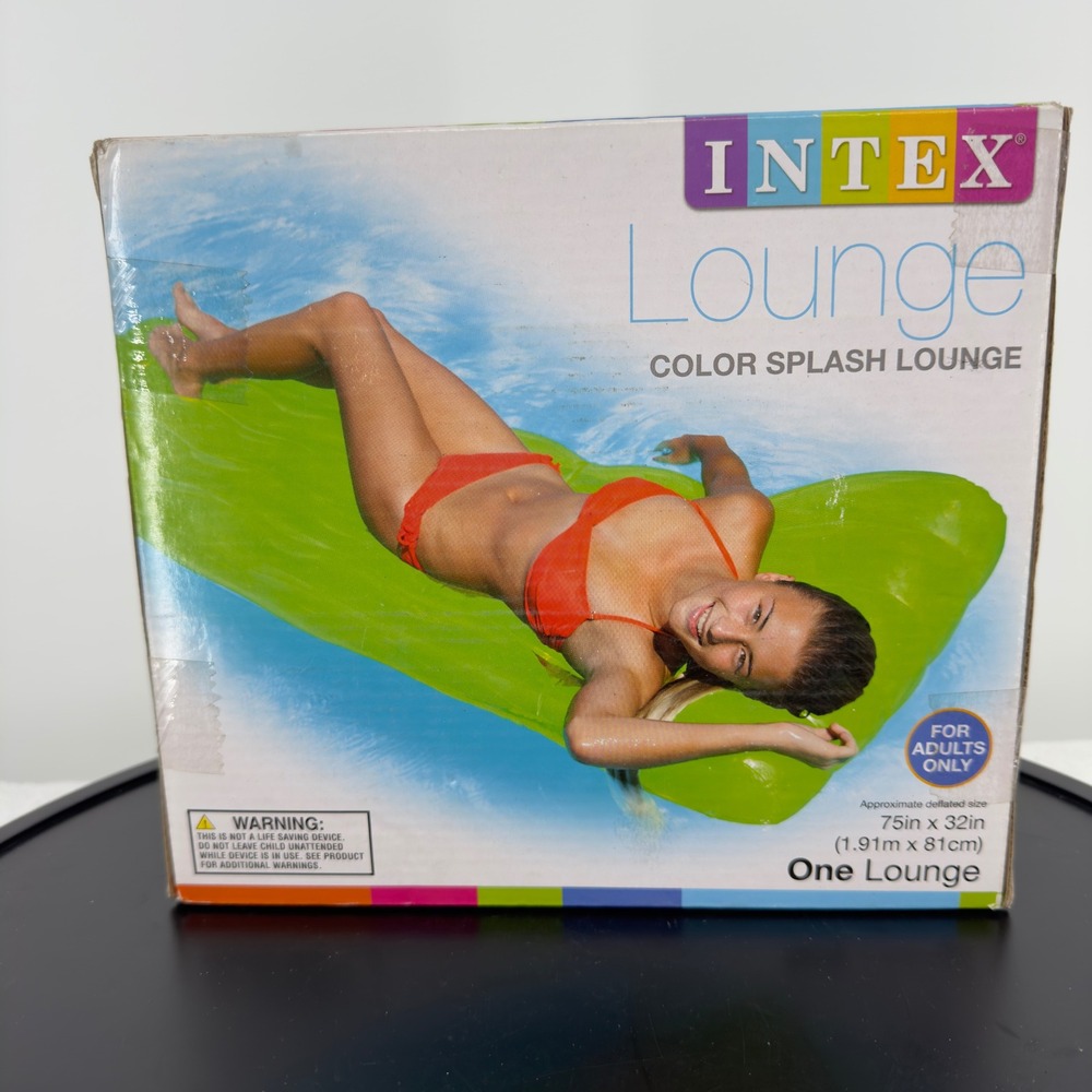 Intex Color Splash Lounge Inflatable Pool Float Lime Green Adult 75in x 32in